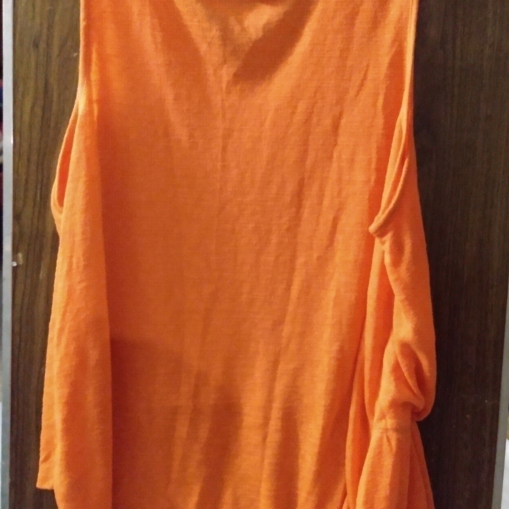 lane Bryant Sleeveless Top, sz  22/24, Orange, 56%Rayon 44% polyester, pre-owned - Picture 3 of 7